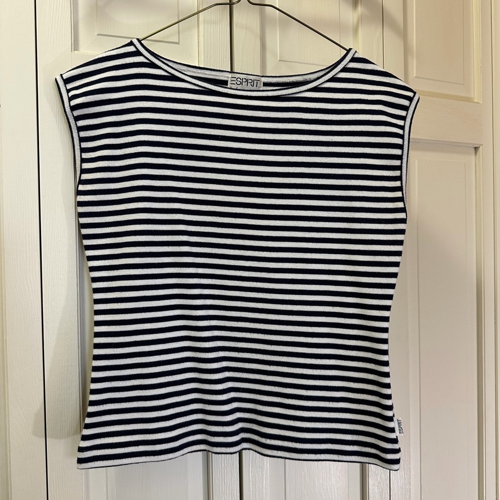 Esprit Teens Striped Tank Top in Black and White Age 12